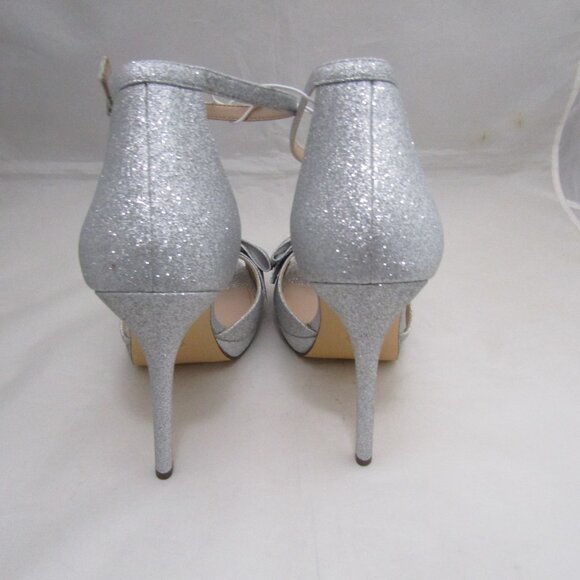 I. Miller Women's Heels 9.5 Silver Glittery Coquette Girl Feminine Party Evening - Picture 3 of 9